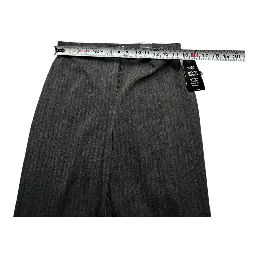 East 5th Petite Secretly‎ Slender Black Herringbone Pants Size 12P